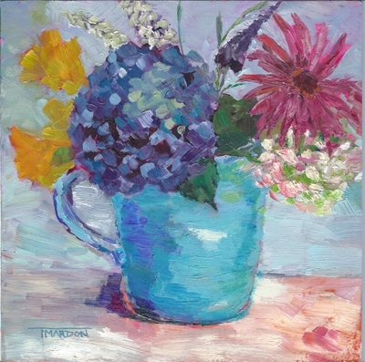 Flowers in Celadon Jug